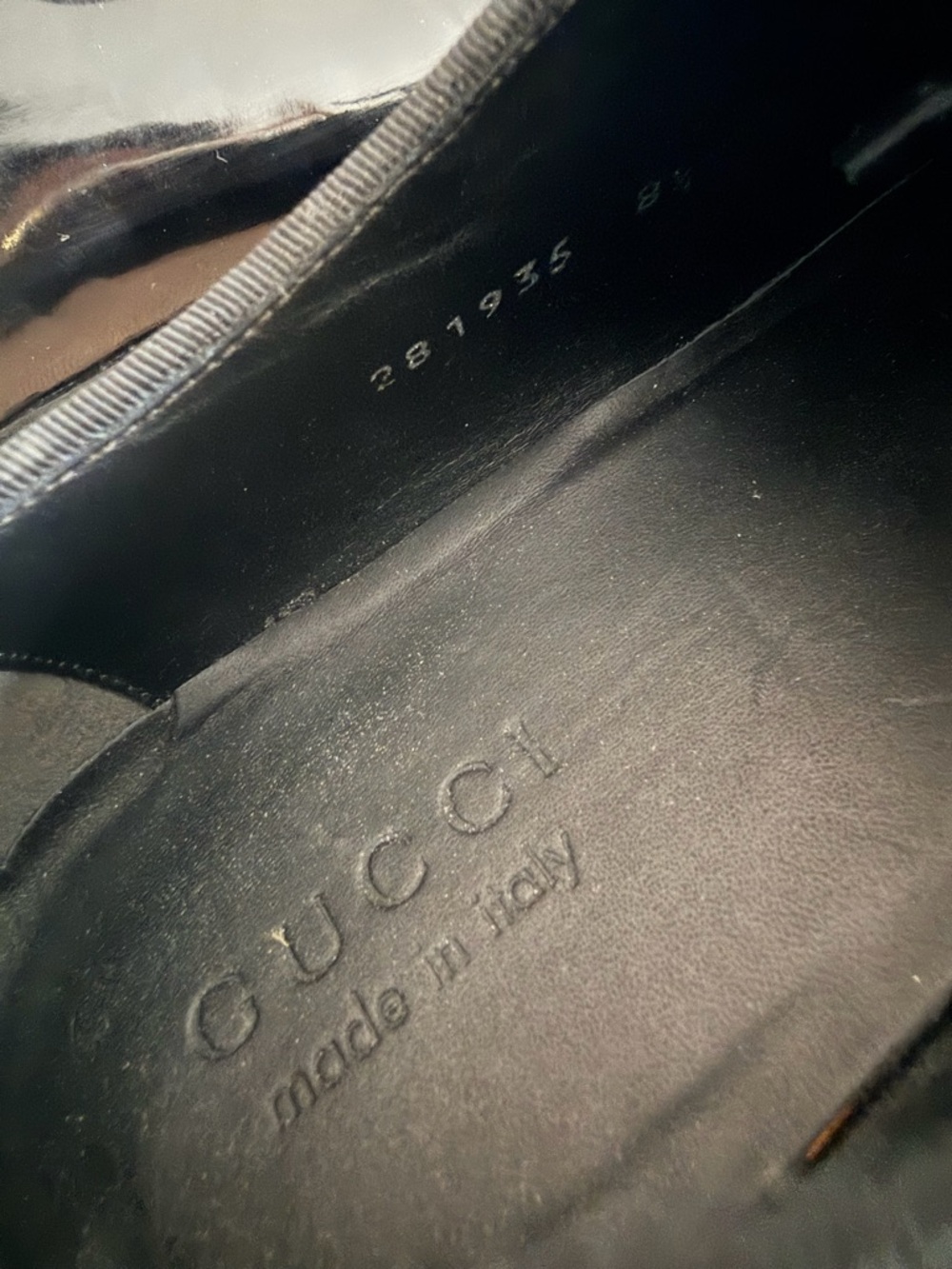 Gucci Black Patent Leather Lace-Up Oxford Dress Shoes - Picture 4 of 5